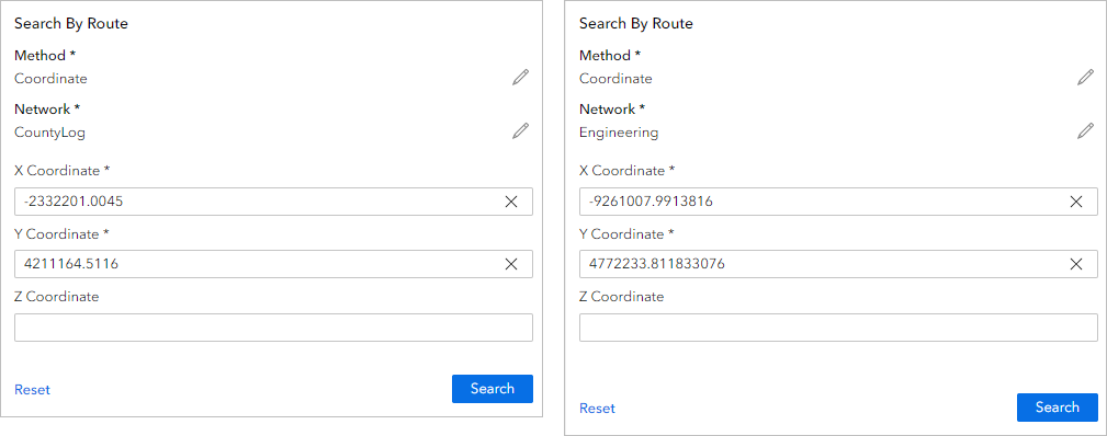 Search by coordinate